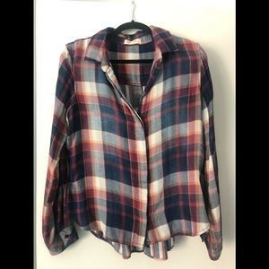 Bella Dahl, Plaid Flannel, Size Small